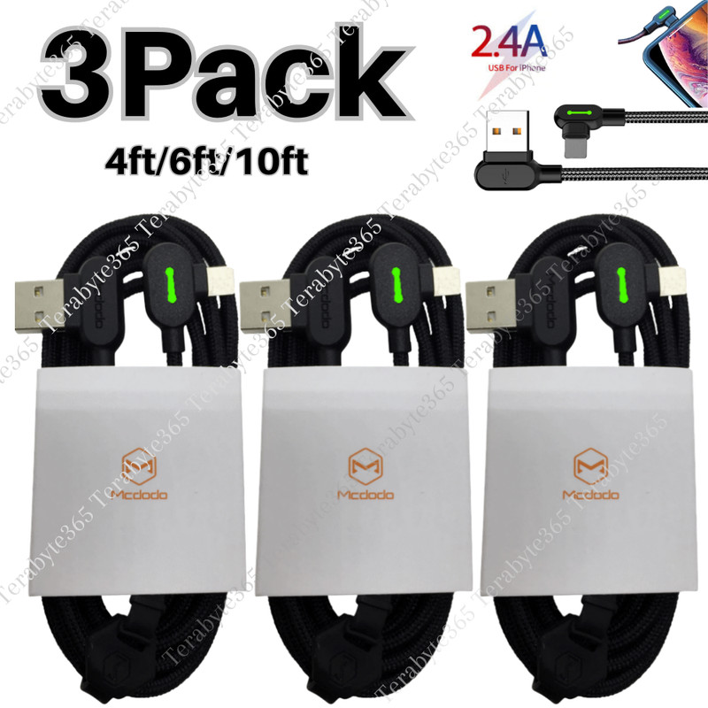 3 Pack Mcdodo USB Fast Charger Cable Charging For iPhone 13 12 11 8 XR iPad Cord