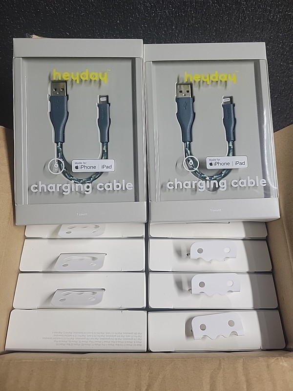 12 Pack Charging Cable 6-Inch 8-Pin to USB-A Braided Cord for iPad/iPhone Blue