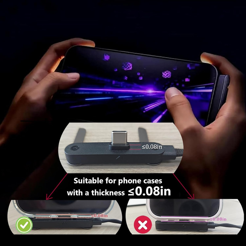 2-In-1 Invisible Stand Charging Cable, Multi Charger Cord with Type C Multi-Angl gallery