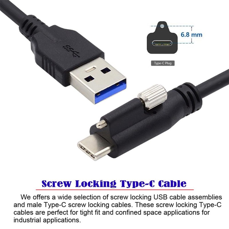 USB 3.1 Type-C Locking Connector to Standard USB3.0 Data Cable 300CM gallery