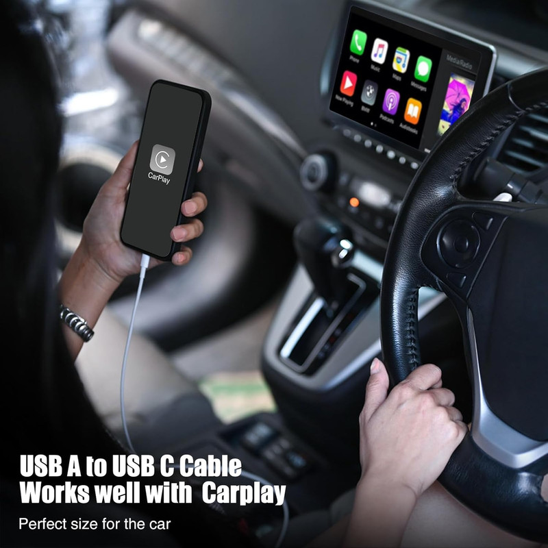 3-Pack CarPlay Cable for iPhone 17/16/15 & More - USB A to USB C 3.3FT/6FT gallery