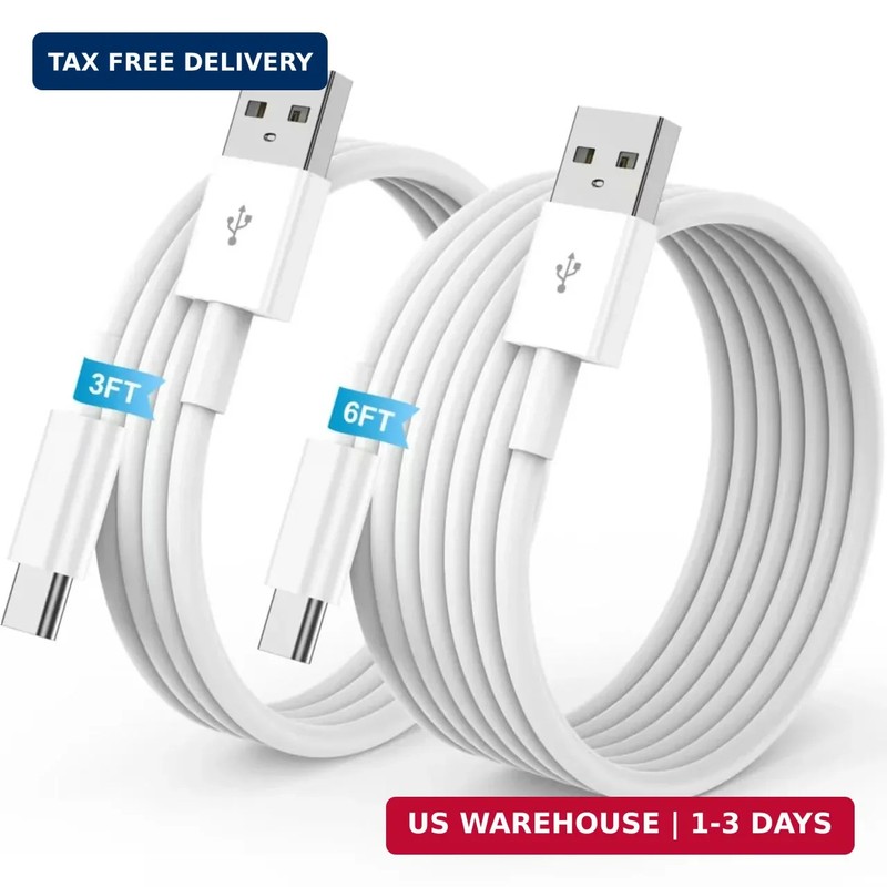 USB to USB C Cable, 2Pack [3FT+6FT] Car Carplay Charging for iPhone 17 Charger C