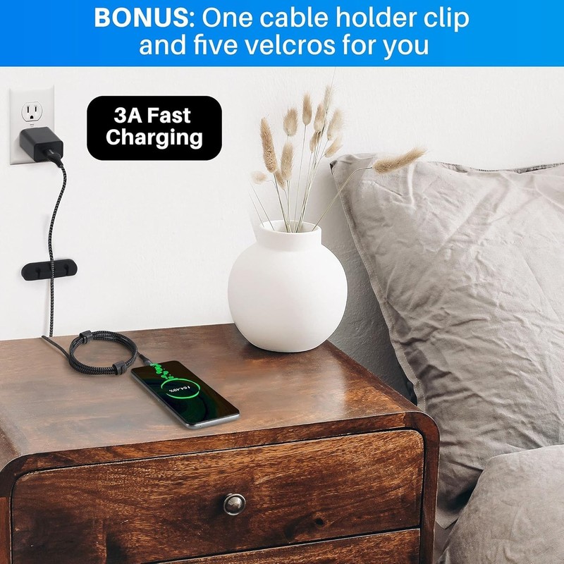 [2-Pack, 2Ft] USB C Cable 3A Fast Charge, USB a to Type C Charger Cord Braided gallery