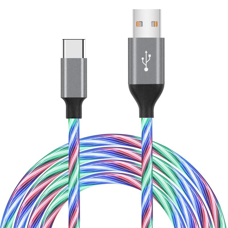 USB C Cable, 3ft Light up Type C Charger Fast Charging Led USB Type C Cord Co...
