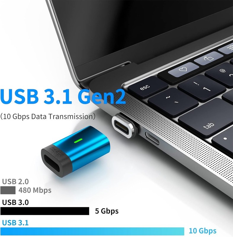 USB C Magnetic Adapter 2 Pack 24Pins Fast Charge 100W 4K Video Output gallery