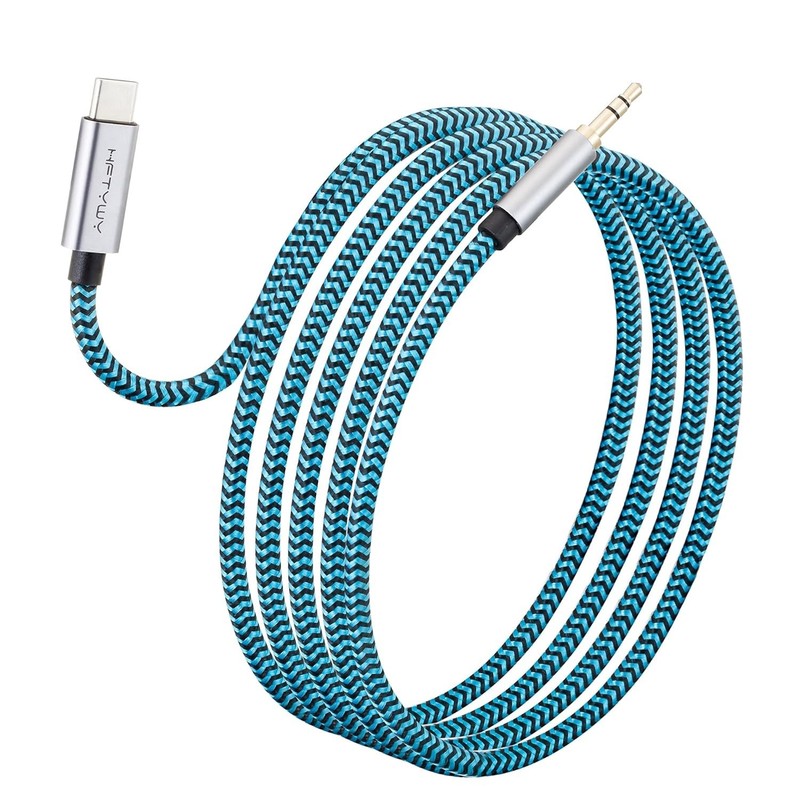 Aux to USB C Cable, 4Ft Nylon Braided Type C to 3.5Mm Audio Cord for Car Stereo, gallery