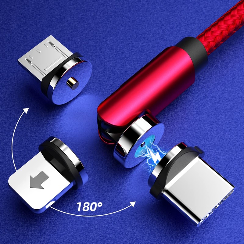 540° Rotating Magnetic Charging Cable (Red 4-Pack 3/3/6/6ft) 3 in 1 USB C Mag... gallery