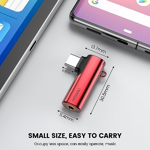 USB C to 3.5mm Headphone Adapter Right Angle Aux Mic Hi-Res DAC for Samsung Pixe gallery