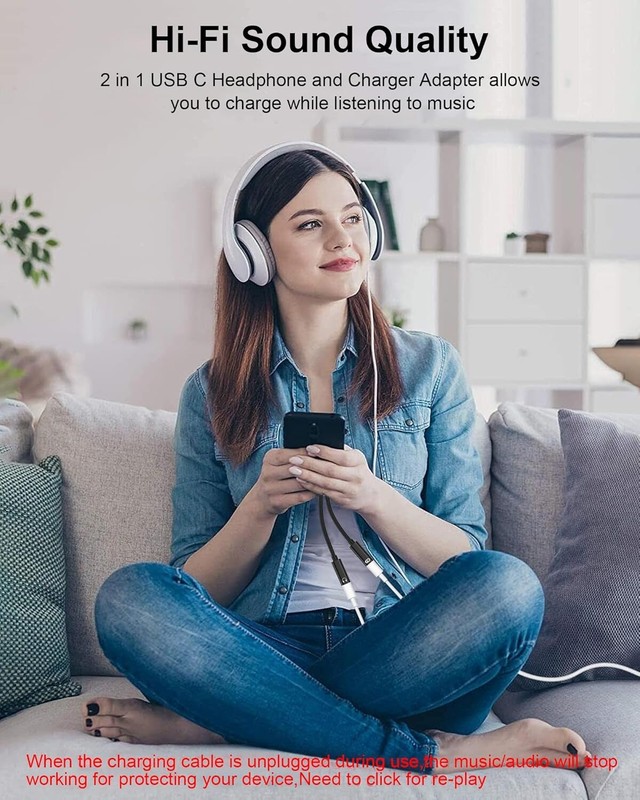 USB C Splitter 2 in 1 Samsung Headphone Charger Adapter 60W gallery