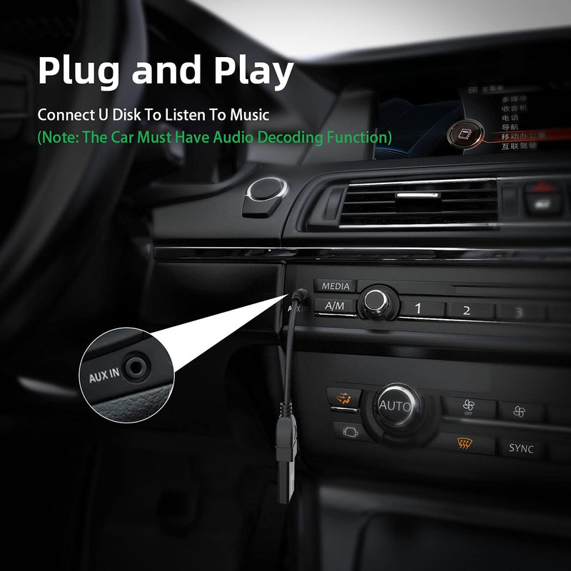 USB to Aux Audio Adapter, 2PCS 3.5Mm Male to USB Female for Playing Music with U gallery