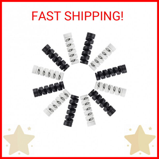 Jetec 12 Pieces Charger Cable Protector Cable Saver, Highly Flexible Spiral Sili