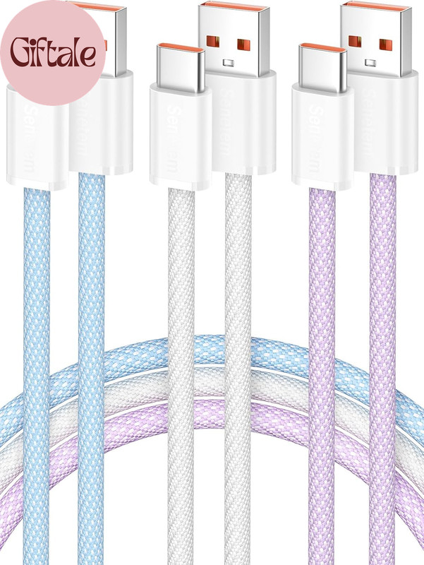 USB C Cable 3FT+6FT+10FT 3-Pack, USB a to USB Type C Charger Cord, 3A Fast Charg