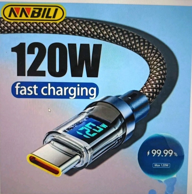 120W LED Digital Display USB-C charger cable