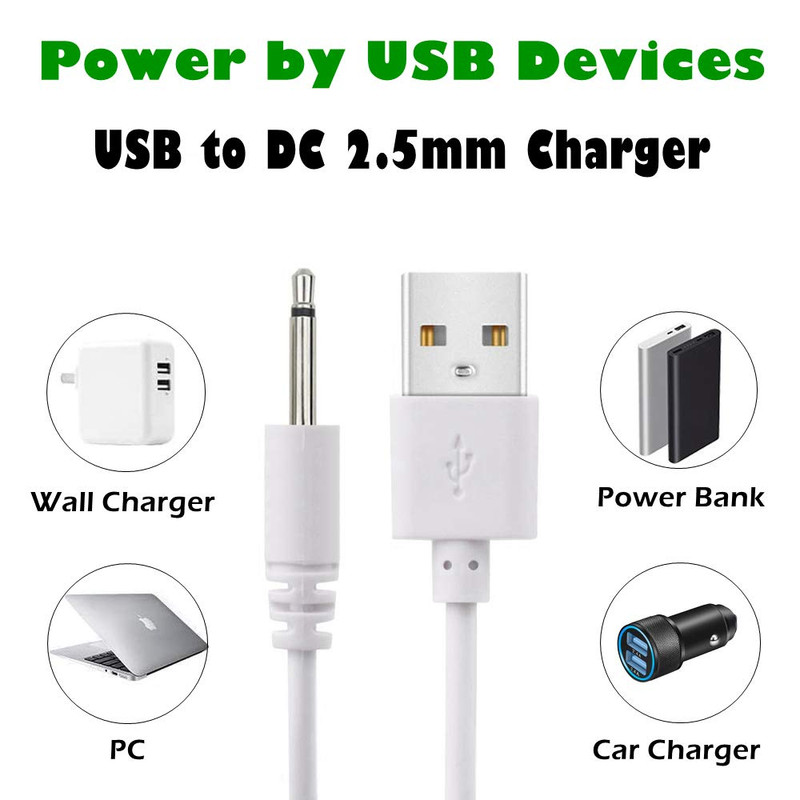 2 Pack 2.7Ft Replacement DC Charging Cable, USB to DC 2.5Mm Fast Charger Cord Ad gallery