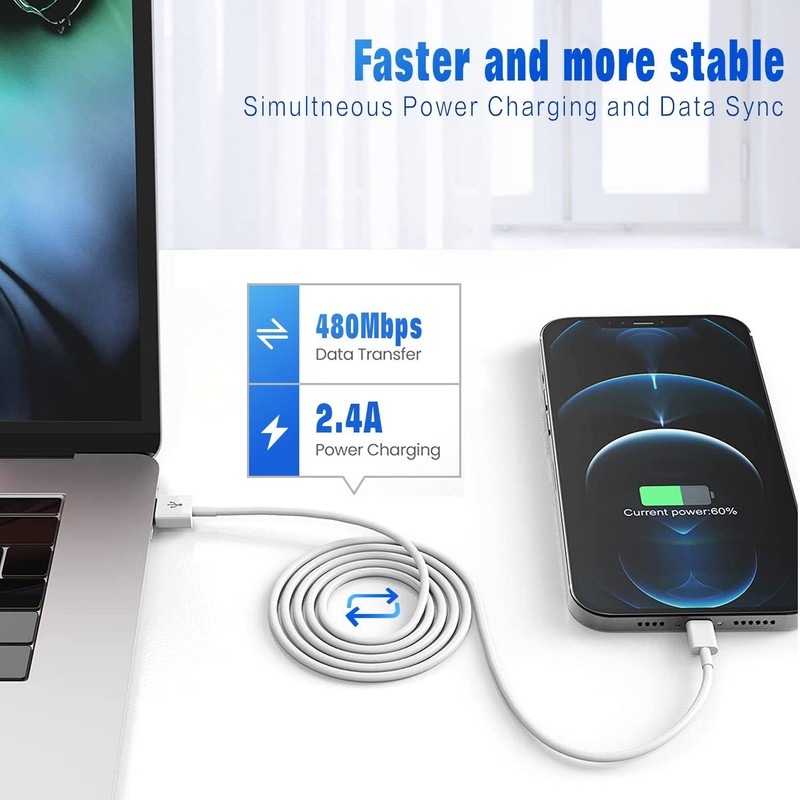iPhone Charger(3/3/6/6/10FT) 5Pack MFi Certified Lightning Cable Fast Charging C gallery