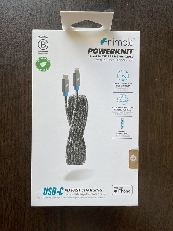 Nimble Eco-Friendly Power kit USB-C To Lightning Cable (2 Meter) (New)