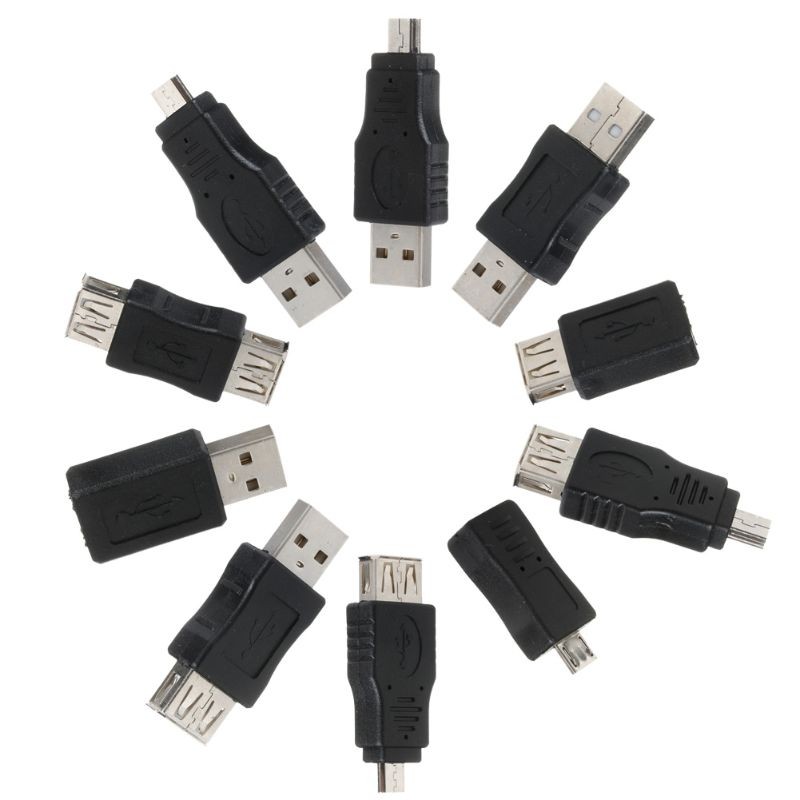 10 Pcs OTG 5 pin F/for M Mini Changer Adapter Converter USB Male to Female Micro gallery