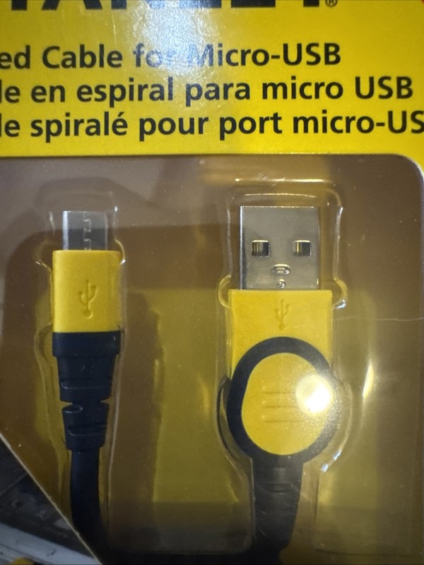 Stanley 3’' Coiled Cable For Micro-USB Phone Electronic Device Charger (#5t) gallery