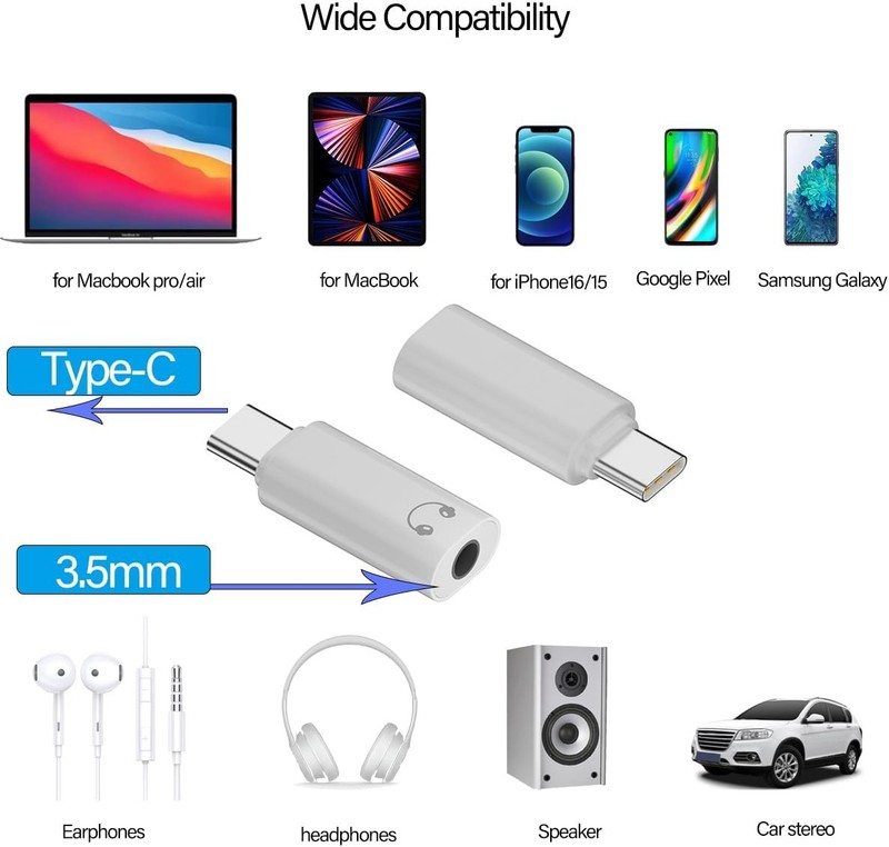 USB-C Type C Adapter Port to 3.5MM Aux Audio Jack Earphone Headphone Car Lot gallery