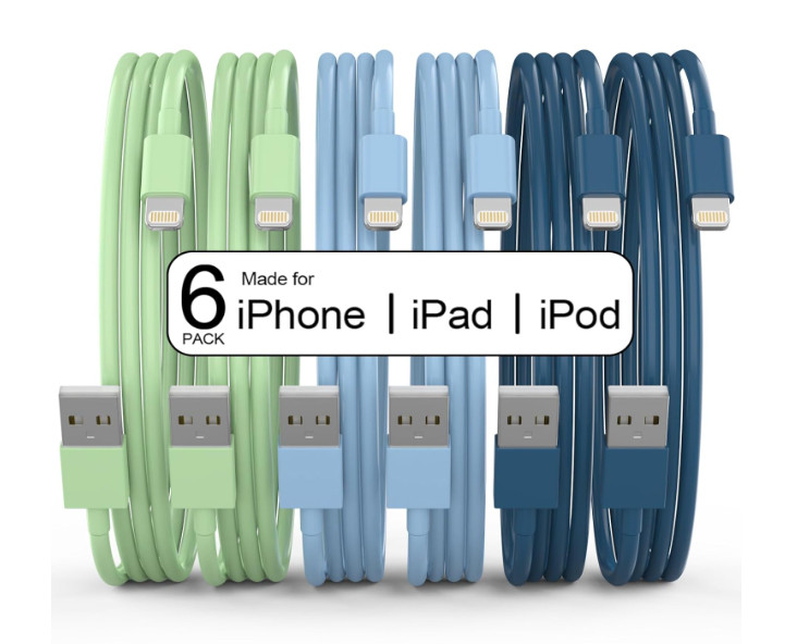 [Apple MFi Certified] iPhone Charger, 6Pack 3/3/6/6/6/9 FT) Lightning Cable