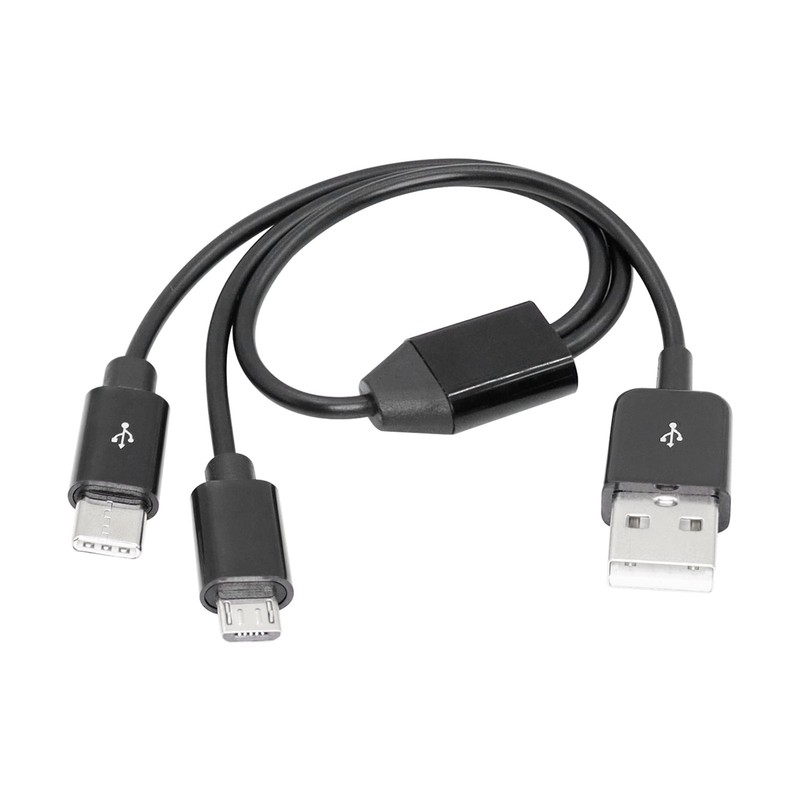 RIIEYOCA 1Ft Multi Charging Cable, 2 in 1 USB 2.0 A to USB Type C and Micro U...