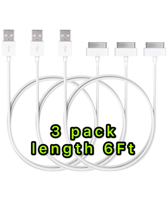 3X6FT USB Charger Data Cable For OEM iPhone4 4S 3GS iPod Nano Touch 4G