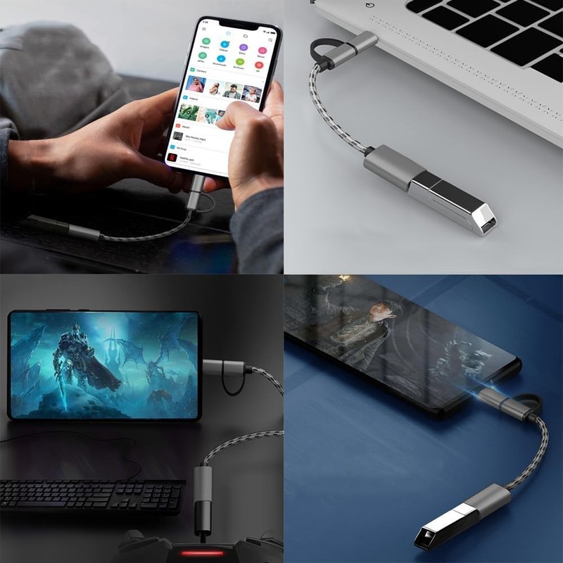 2-in-1 USB C/Micro USB to USB Adapter, USB to USB C OTG Adapter Cable Compatible gallery