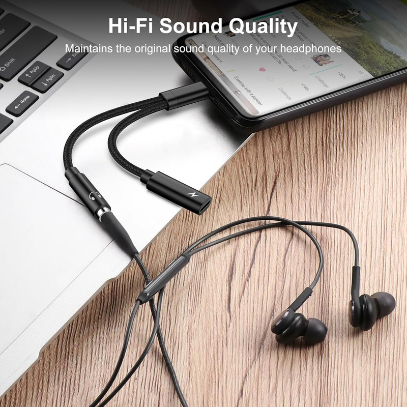 USB C to 3.5Mm Headphone and Charger Adapter for Samsung Galaxy A17 A56 A55 A35 gallery