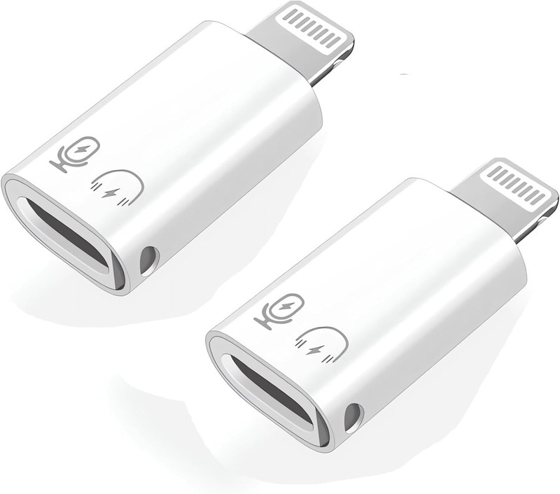 [Apple MFi Certified] 2 Pack Lightning Male to USB C Female Headphones Adapter,L