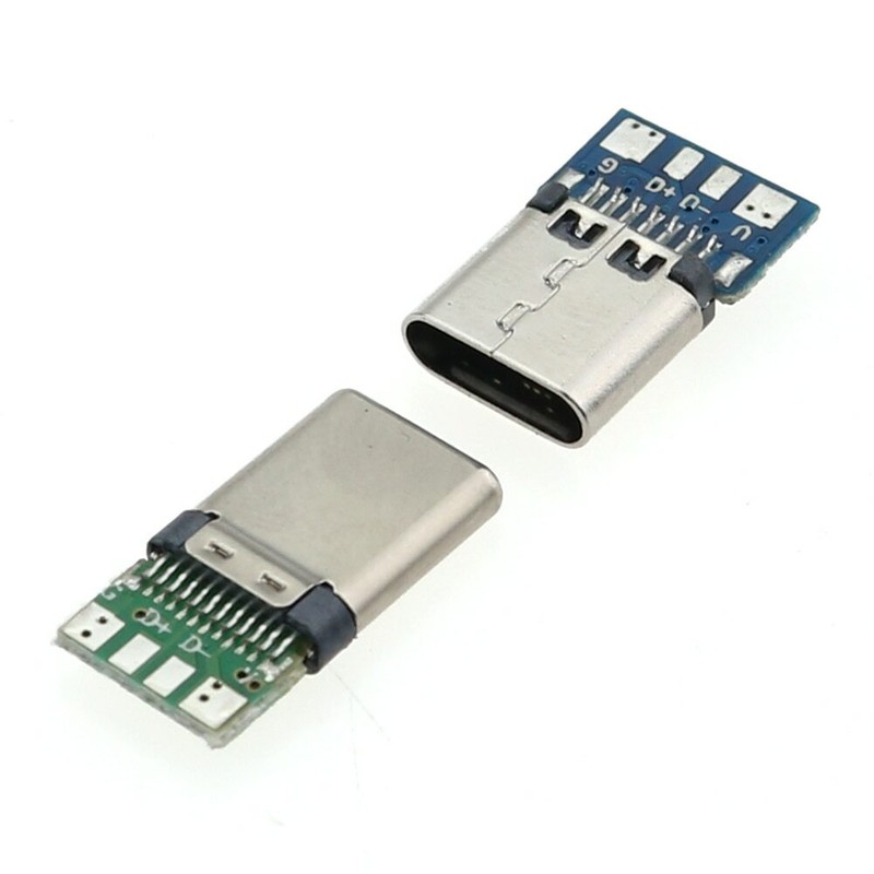 5/10Pair USB 3.1 Type C Male+Female DIY Solder Plugs PCB Connector Socket Repair gallery