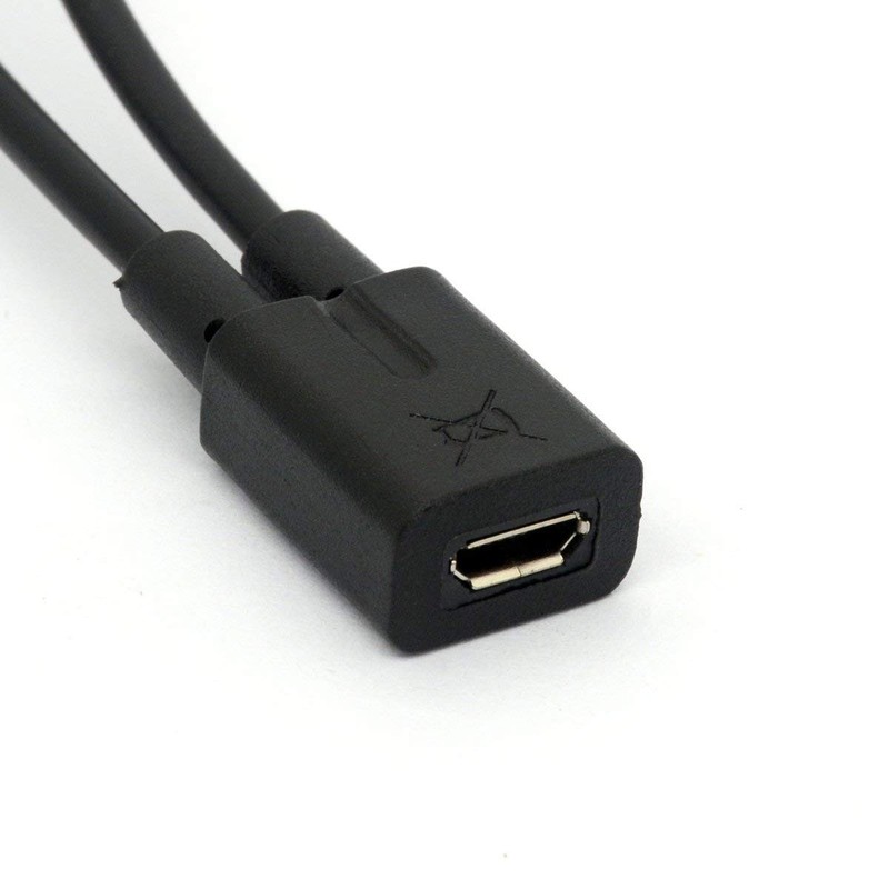 Micro USB Female to USBC Male + Type-C Male Charge Cable Extension gallery