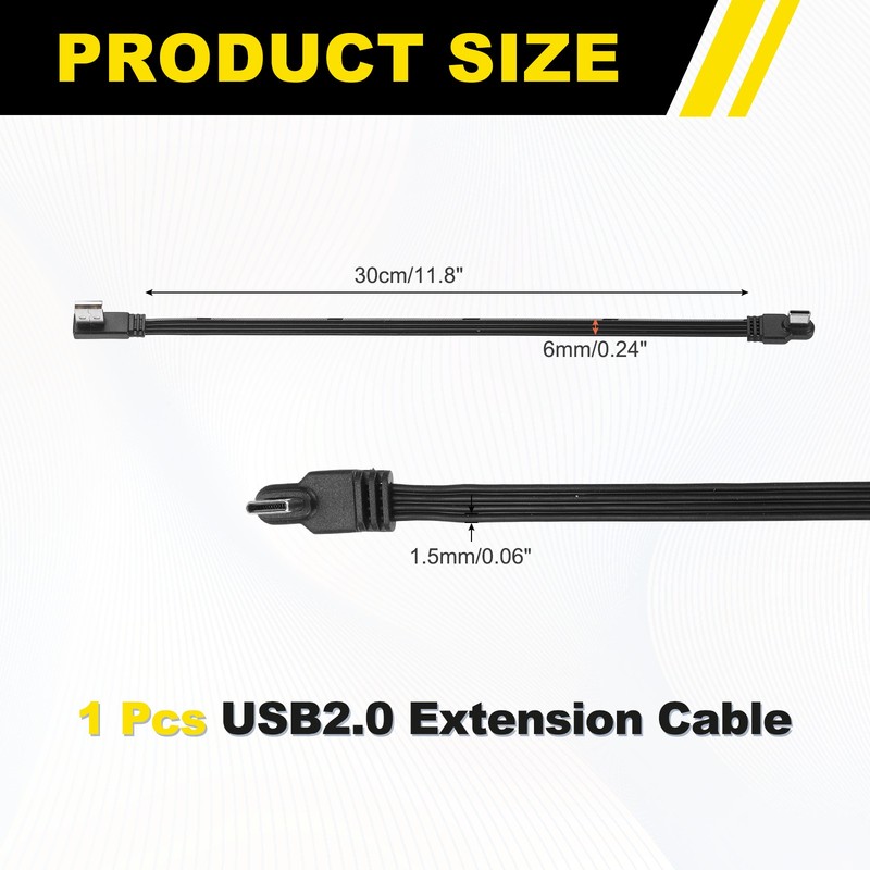 90 Degree USB A to USB C Cable, 11.8" Right Angle USB A Male to Male USB C Cable gallery