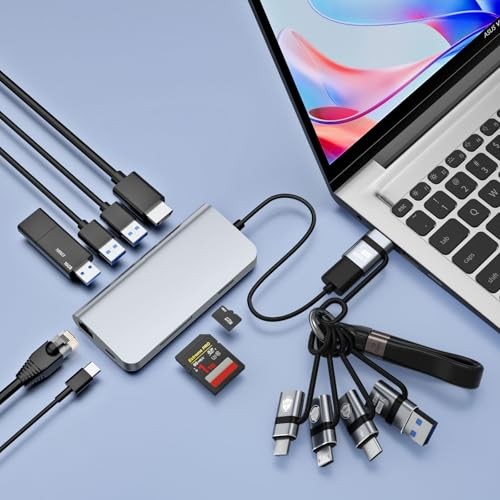 USB A to USB C 3.0 OTG Adapter, USB C to Micro Converter, IP to Type grey-6in1 gallery
