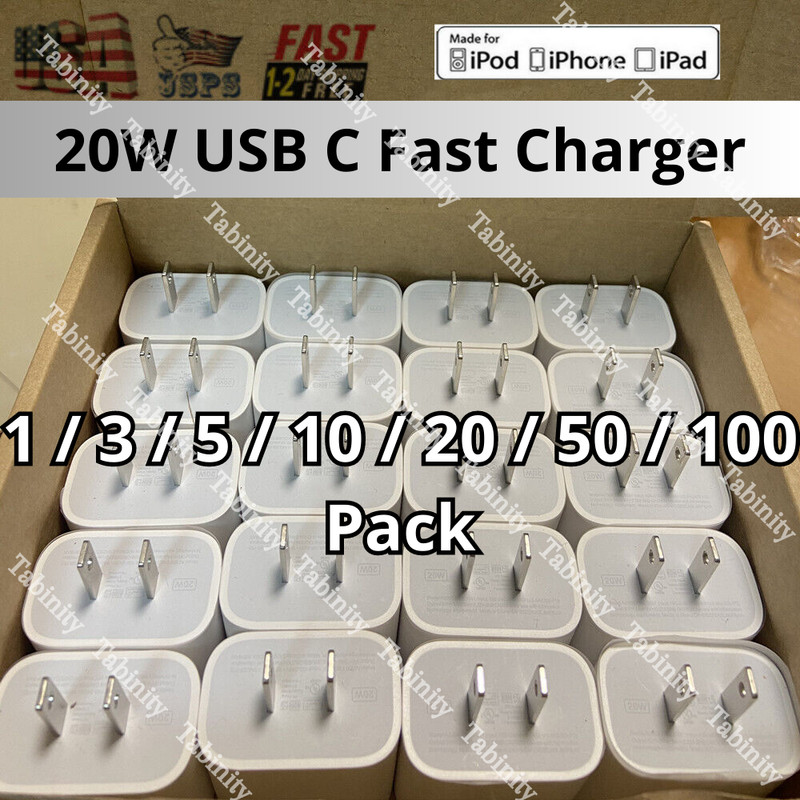 Lot 20W USB Type C Power Adapter Fast Charger Cube Block For iPhone iPad Android