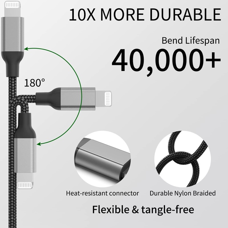 USB C to Lightning Cable 1ft, 2pack Short Iphone Charger Cord Mfi Certified Brai gallery