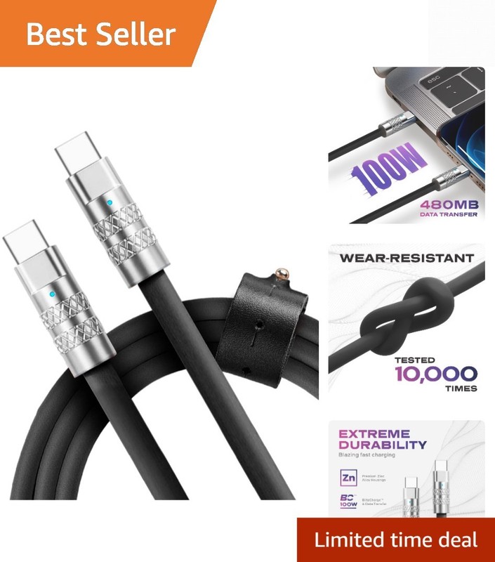 TsumoCharge USB C to USB C Cable 100W Fast Charging - Heavy-Duty Unbreakable ...