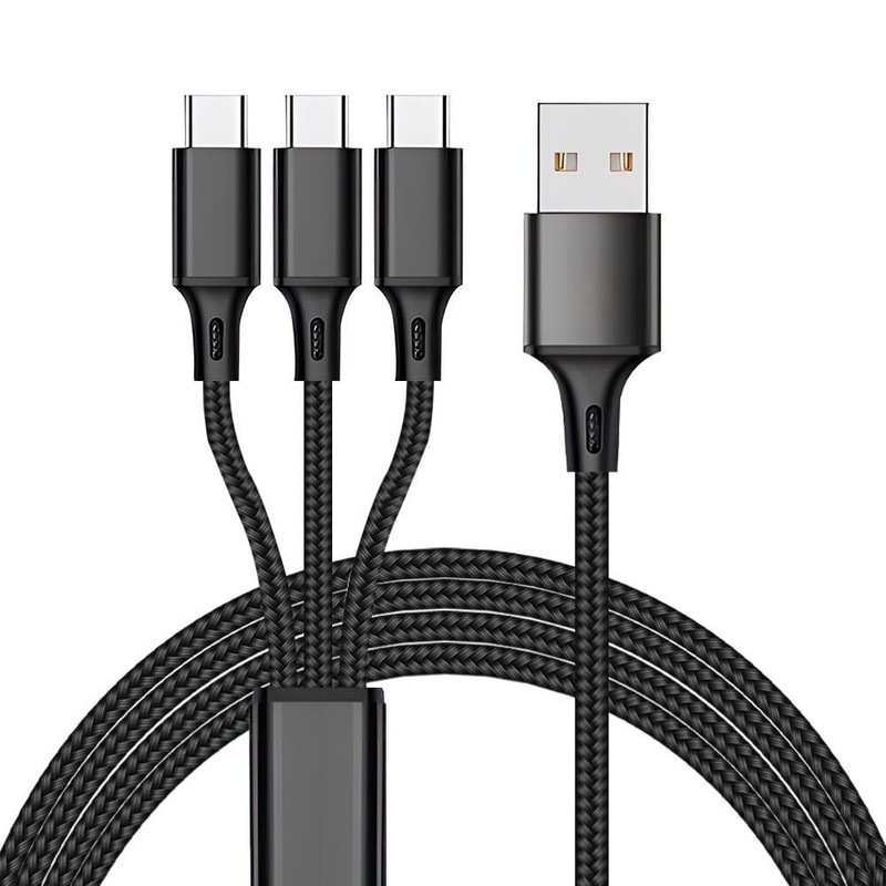 Cutwif Multi Charging Cable, 4ft 2Pack USB C Splitter Cable, 3 in 1 Charging Cor