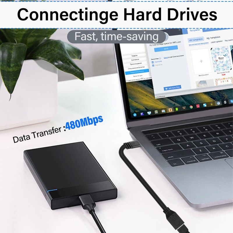 USB Type C To USB A 2.0 Cable Male Female Fast Charging Data Flat 1FT/30CM gallery