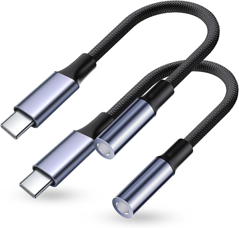 USB Type C To 3.5mm Headphone Jack Adapter (2-Pack) USB C To Aux Female Audio