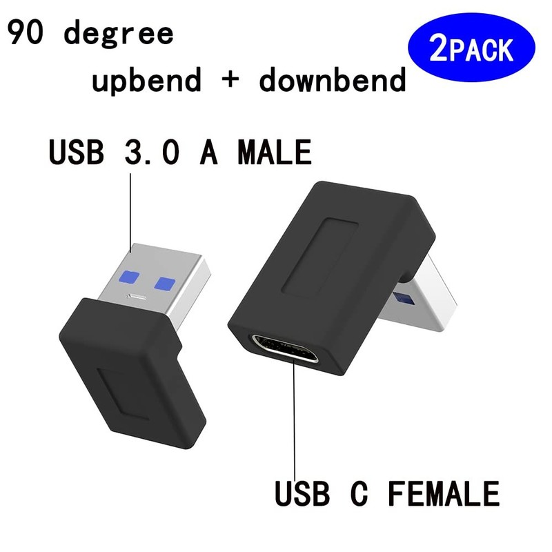 Right Angle USB A Male to USB C Female Adapter,90 Degree USB3.0 to Type C Cab... gallery