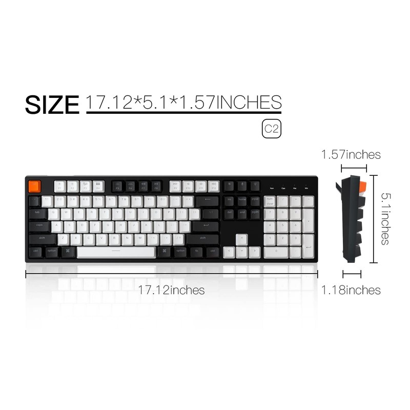 Keychron C2 Full Size Wired Mechanical Keyboard for Mac, Hot-swappable, Gater... gallery