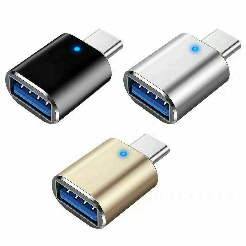 LED USB-C 3.1 Male to USBA Female Adapter Converter OTG Type C Android Phone LOT gallery