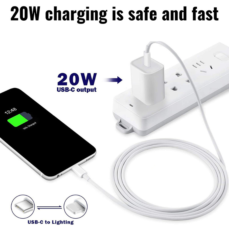 USB C Fast Charger Cube 20W PD Adapter for iPhone Air/17/16E/16Pro/15/14/13/12/8 gallery