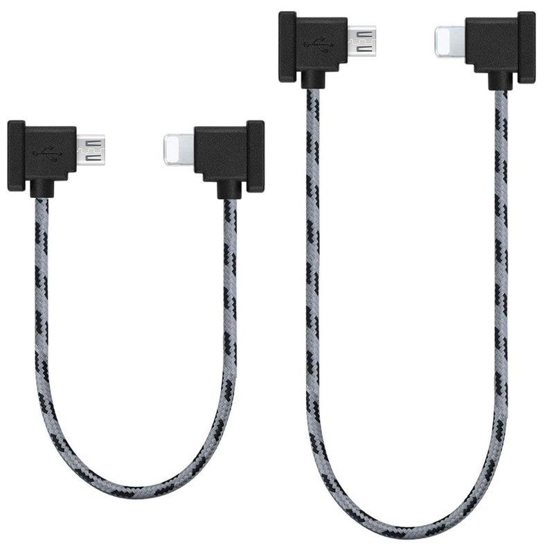 1FT+ 0.5FT(2 pack) USB Micro to iOS DJI Remote Controller Cable for DJI Mavic...