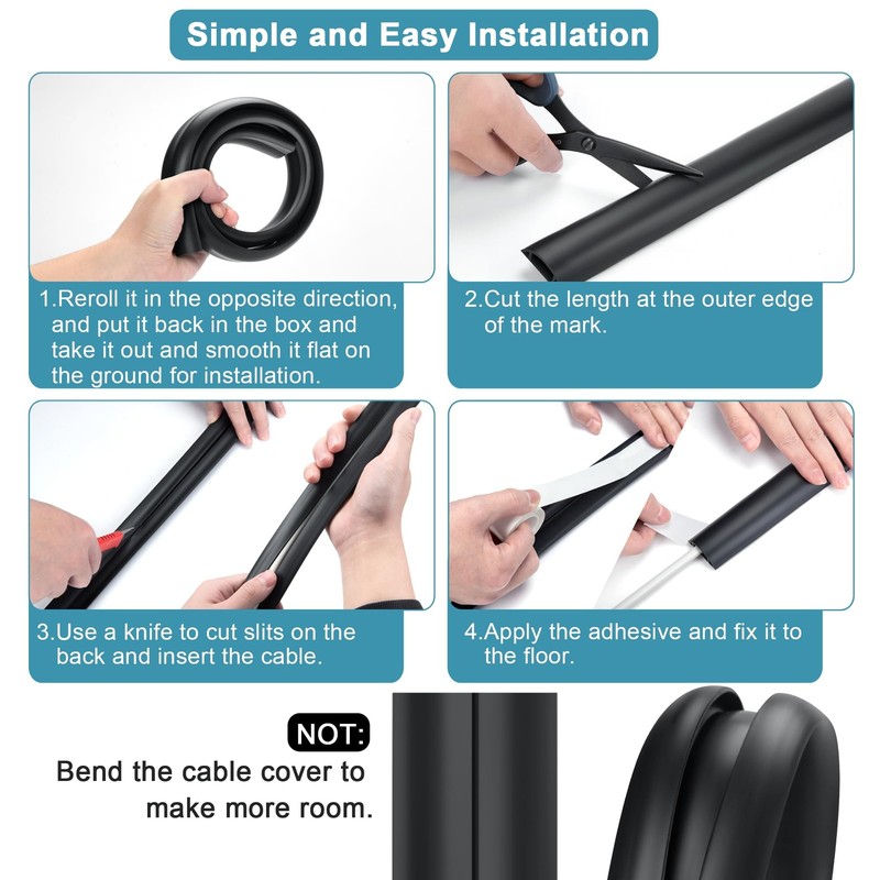 Floor Cable Cover 3ft Brown, LZEOY Cord Covers for Wires on Small-3ft, Brown gallery