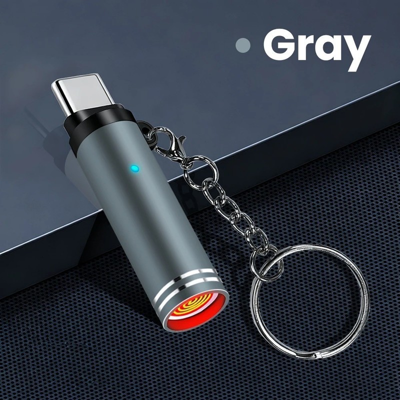 USB C Electric Cigarette Lighter Mini Air Blowing Safety Flame Free Igniter gallery
