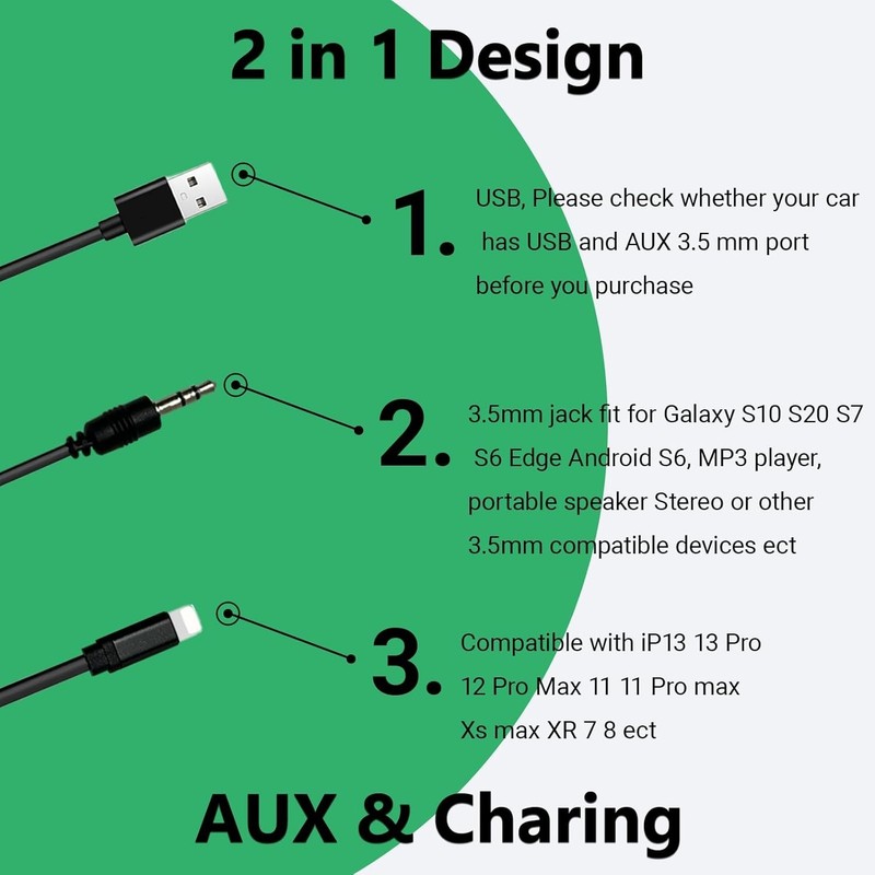 AUX in Adapter, Male to Female, 3.5mm, Compatible with BM-W Mini Coo-per, Red... gallery