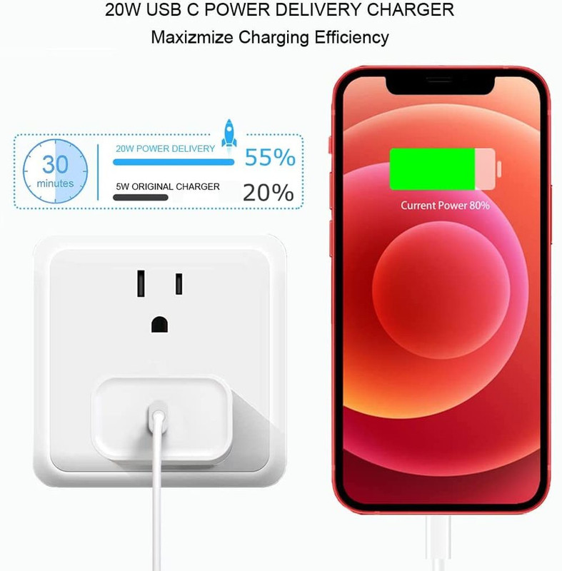 For iPhone 13 14 12 11 Pro XR 20W PD Fast Charger Cable USB Type-C Power Adapter gallery