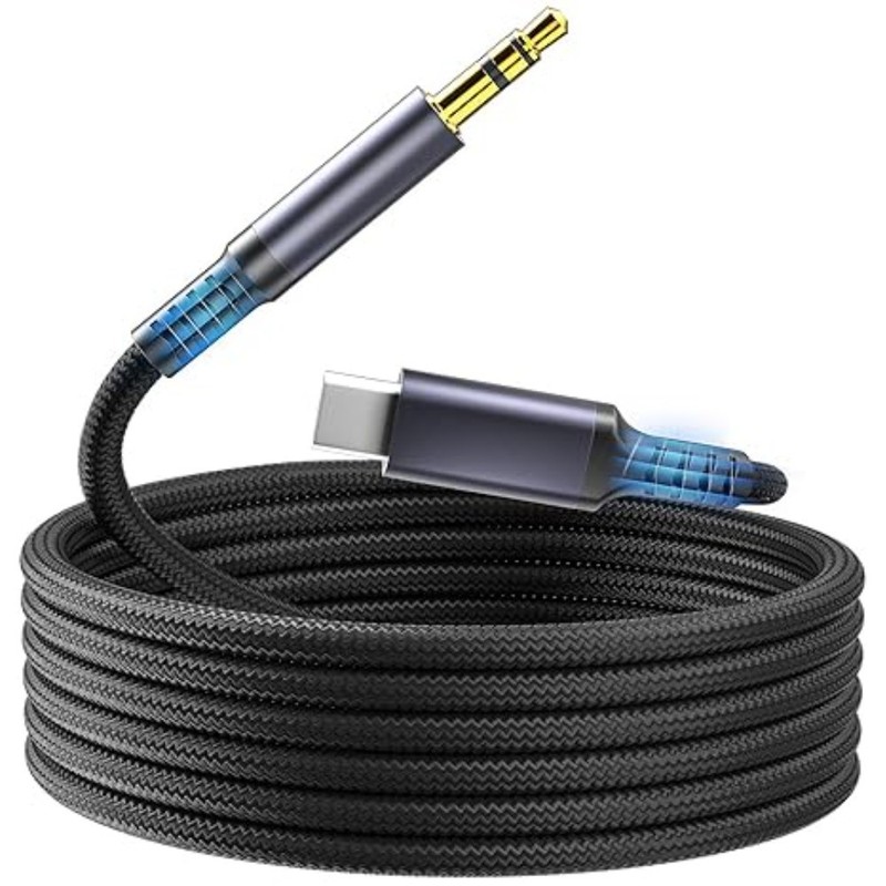 USB-C to AUX Audio Jack Cable – Cable de Audio Tipo C a 3.5mm Estéreo (Black)