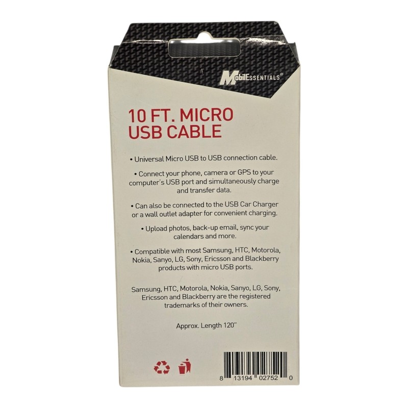 10FT Micro USB Charging Cable - Fast Charger for Android, Samsung, LG, Motorola gallery